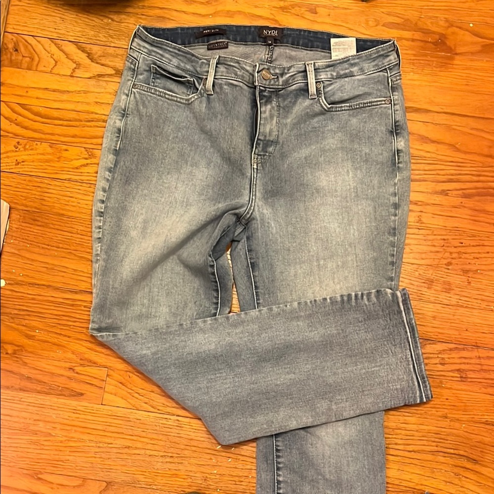 NYDJ Blue Straight Leg Jeans Classic Denim